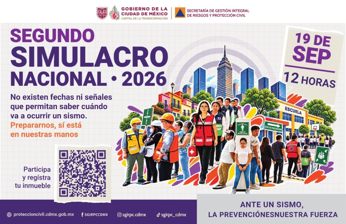 ASÍ SERÁ EL SEGUNDO SIMULACRO NACIONAL 2026 DEL 19 DE SEPTIEMBRE
