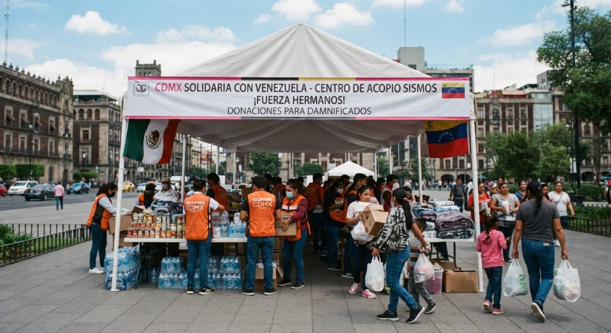 CDMX INSTALA 21 CENTROS DE ACOPIO PARA APOYAR AL PUEBLO DE VENEZUELA TRAS SISMOS
