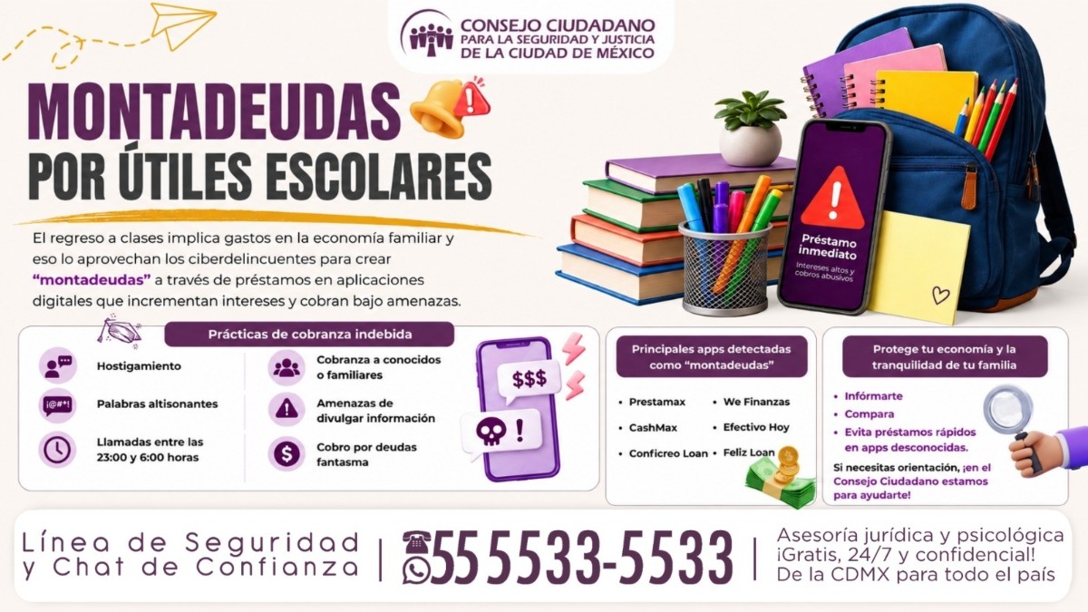 CONSEJO CIUDADANO ADVIERTE SOBRE COBROS ILEGÍTIMOS DE MONTADEUDAS EN TEMPORADA ESCOLAR