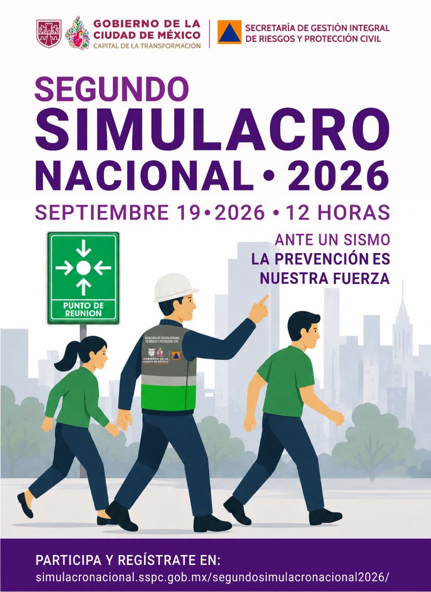 ¿CUÁNDO Y A QUÉ HORA? SUMATE AL SEGUNDO SIMULACRO NACIONAL 2026 EN CDMX