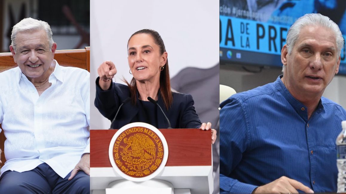 DÍAZ-CANEL AGRADECE A LÓPEZ OBRADOR APOYO A CUBA; SHEINBAUM RESPALDA COLECTA DE AYUDA