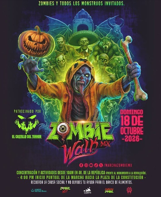 LA MARCHA ZOMBIE 2026 INVADE LA CDMX POR SU 19 ANIVERSARIO: FECHA, RUTA Y ACTIVIDADES