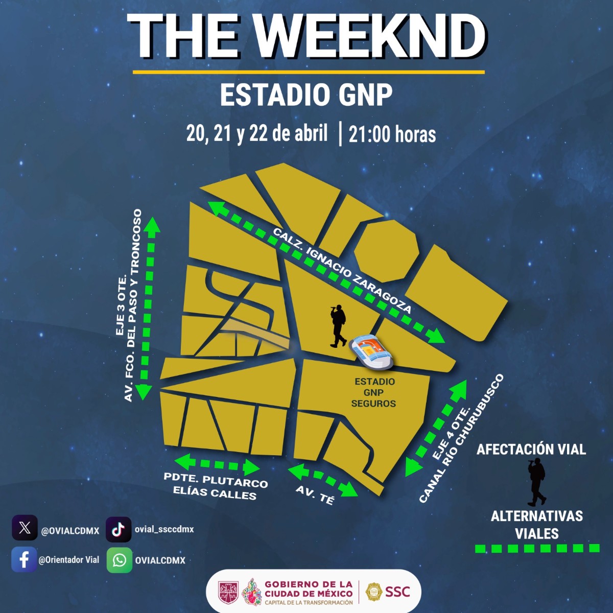 MÁS DE MIL POLICÍAS VIGILARÁN CONCIERTOS DE THE WEEKND EN EL ESTADIO GNP