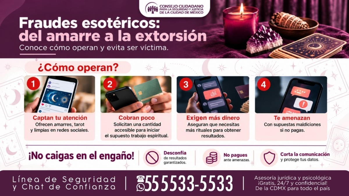 ¿RECUPERAR A TU PAREJA O ELIMINAR UNA MALDICIÓN? ALERTA POR FRAUDES ESOTÉRICOS