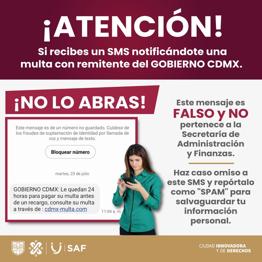 SI TE LLEGA UN SMS DICIENDO QUE TIENES INFRACCIÓN DE TRÁNSITO ¡CUIDADO, ES FRAUDE!