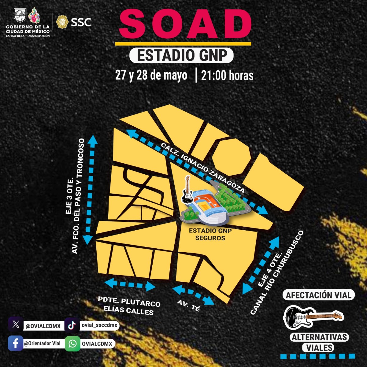 SSC DESPLEGARÁ MÁS DE MIL ELEMENTOS POR CONCIERTO DE SYSTEM OF A DOWN EN EL ESTADIO GNP