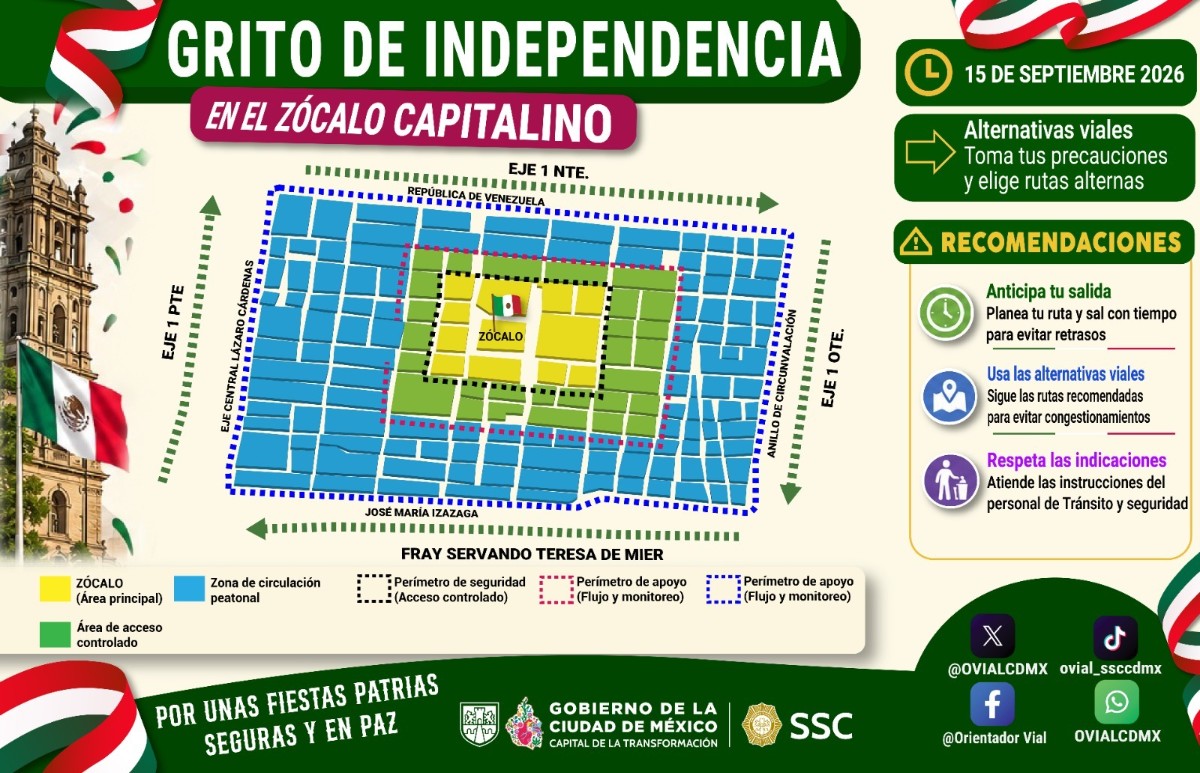 ¿TE VAS A MOVER POR LA CAPITAL ESTE 15 Y 16 DE SEPTIEMBRE? ESTO ES LO QUE DEBES DE SABER
